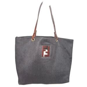 Fendi Black Pony Hair and Leather Tote